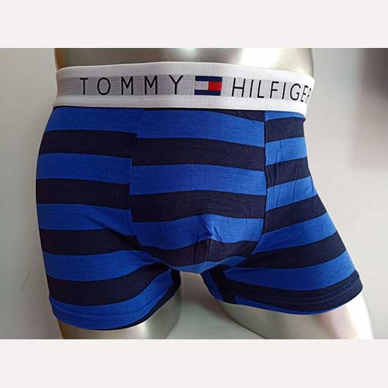 Boxer Tommy Hombre Rayas Negro Azul
